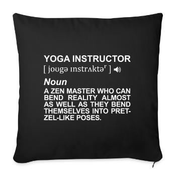 Yoga Teacher Definition - Sofa pillowcase 17,3'' x 17,3'' (45 x 45 cm) - black - Front