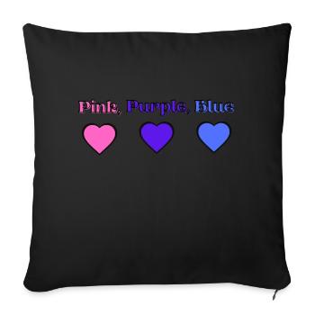 Pink, Purple,Blue - Housse de coussin décorative 45 x 45 cm - noir - Devant
