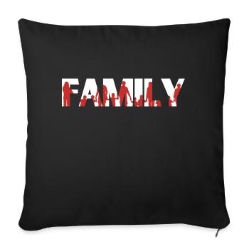 Famille - Housse de coussin décorative 45 x 45 cm - noir - Devant