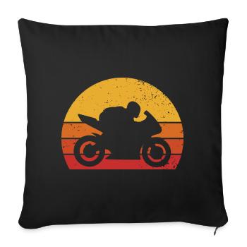 Motard Motard Motard Vintage - Housse de coussin décorative 45 x 45 cm - noir - Devant