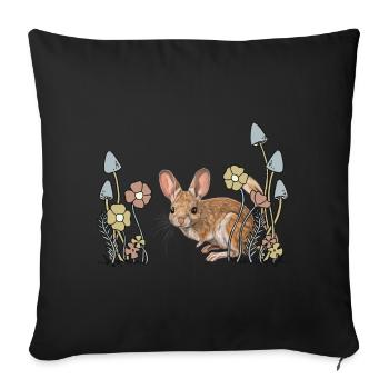 rongeurs, animaux, souris, habitants de la forêt, rongeur, enfant, nature - Housse de coussin décorative 45 x 45 cm - noir - Devant
