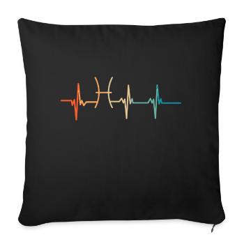 Pisces Star Sign Heartbeat - Sofa pillowcase 17,3'' x 17,3'' (45 x 45 cm) - black - Front