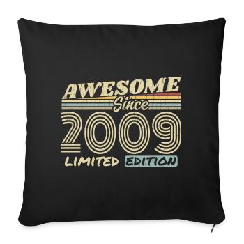 Vintage 2009 Retro - 2009 Birthday Gift - Sofa pillowcase 17,3'' x 17,3'' (45 x 45 cm) - black - Front