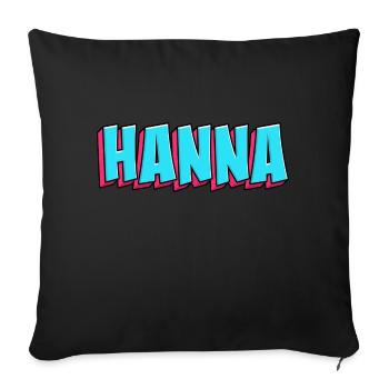 Motif du nom : Hanna - Housse de coussin décorative 45 x 45 cm - noir - Devant