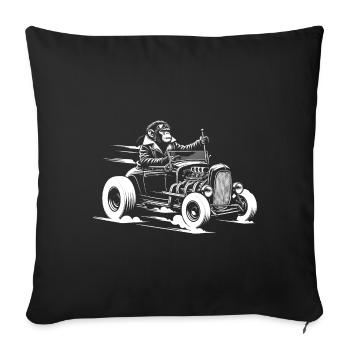 Monkey at the wheel - Sofa pillowcase 17,3'' x 17,3'' (45 x 45 cm) - black - Front
