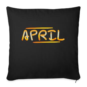 April - Sofa pillowcase 17,3'' x 17,3'' (45 x 45 cm) - black - Front