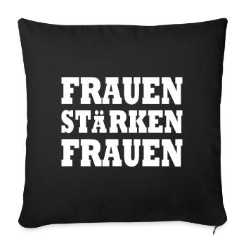 frauen stärken frauen - Sofakissenbezug 45 x 45 cm - Schwarz - Vorne