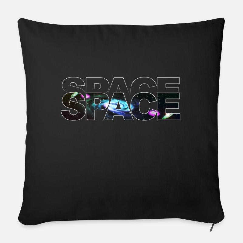 Contour de l’espace - Housse de coussin décorative 45 x 45 cm - noir