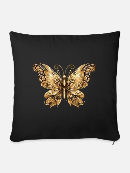 Schmetterling - Sofakissenbezug 45 x 45 cm - Schwarz