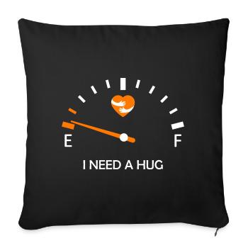 I NEED A HUG Embrace Comfort and Expression - Sofa pillowcase 17,3'' x 17,3'' (45 x 45 cm) - black - Front