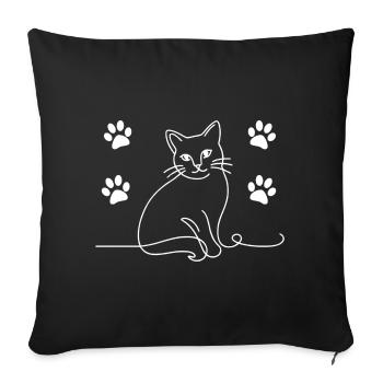 A Cat with Paws eine Katze mit Pfoten - Sofakissenbezug 45 x 45 cm - Schwarz - Vorne