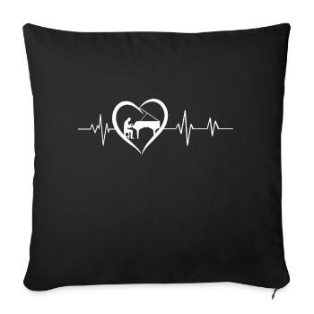 Heartbeat Piano - Sofa pillowcase 17,3'' x 17,3'' (45 x 45 cm) - black - Front