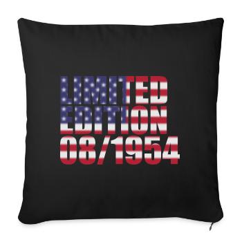 70th Birthday Limited Edition United States 08/1954 - Sofa pillowcase 17,3'' x 17,3'' (45 x 45 cm) - black - Front