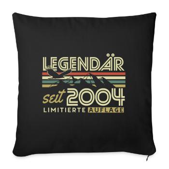 Légendaire Depuis 2004 Vintage Vintage Anniversaire - Housse de coussin décorative 45 x 45 cm - noir - Devant
