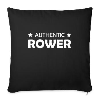 Rameur authentique - Sport - Aviron - Rudern - Housse de coussin décorative 45 x 45 cm - noir - Devant