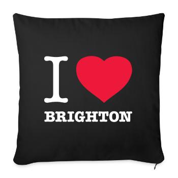 I LOVE BRIGHTON - Sofakissenbezug 45 x 45 cm - Schwarz - Vorne
