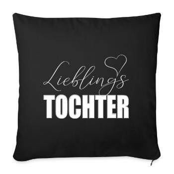 Fille préférée avec un cœur - Housse de coussin décorative 45 x 45 cm - noir - Devant