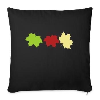 autumn leaves - Sofa pillowcase 17,3'' x 17,3'' (45 x 45 cm) - black - Front