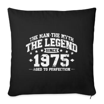 1975 Vintage Born Man Mythe Légende - Housse de coussin décorative 45 x 45 cm - noir - Devant