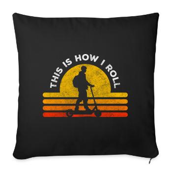 Vitesse de réglage du scooter électrique - Housse de coussin décorative 45 x 45 cm - noir - Devant