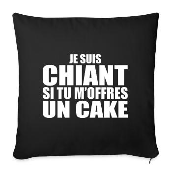 Man who adores: Cake. Funny Design Humor - Sofa pillowcase 17,3'' x 17,3'' (45 x 45 cm) - black - Front