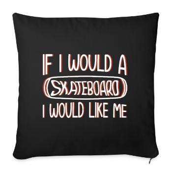 Skateboard Art Pour Garçons Filles Hommes Skateboard Cadeaux - Housse de coussin décorative 45 x 45 cm - noir - Devant