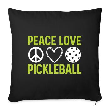 Peace Love Pickleball - Housse de coussin décorative 45 x 45 cm - noir - Devant