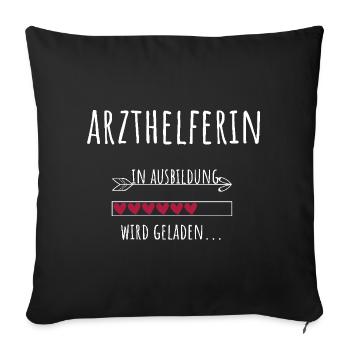 Arzthelferin Ausbildung Beruf Geschenk - Sofakissenbezug 45 x 45 cm - Schwarz - Vorne
