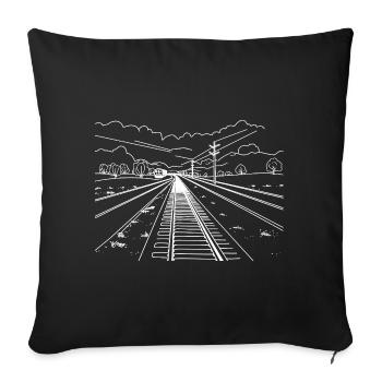 Railway - Sofa pillowcase 17,3'' x 17,3'' (45 x 45 cm) - black - Front
