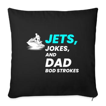 Jet Skiing Dad Humor Water Sports Summer Fun - Sofa pillowcase 17,3'' x 17,3'' (45 x 45 cm) - black - Front