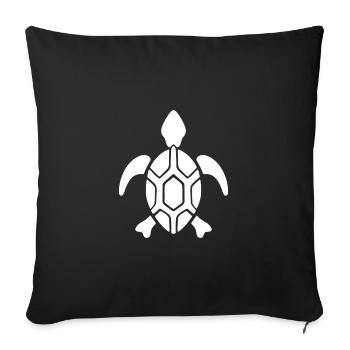 Turtle white - Sofa pillowcase 17,3'' x 17,3'' (45 x 45 cm) - black - Front