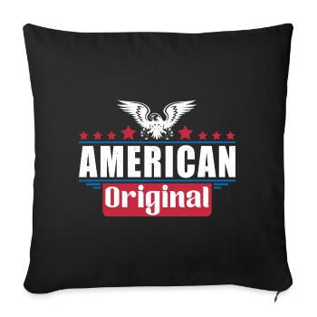 Patriotic Eagle American Flag Design - Sofa pillowcase 17,3'' x 17,3'' (45 x 45 cm) - black - Front