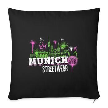Munich Munich Skyline City Germany Graffiti - Sofa pillowcase 17,3'' x 17,3'' (45 x 45 cm) - black - Front