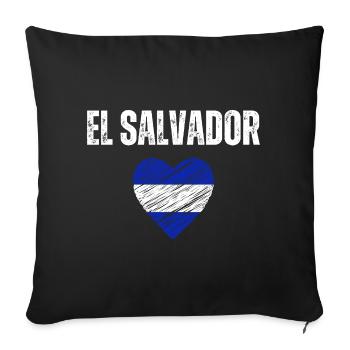 J’adore le Salvador, le drapeau salvadorien - Housse de coussin décorative 45 x 45 cm - noir - Devant