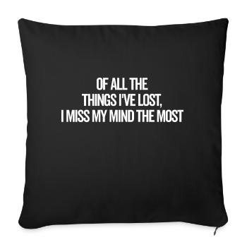 I Miss My Mind The Most - Sofa pillowcase 17,3'' x 17,3'' (45 x 45 cm) - black - Front