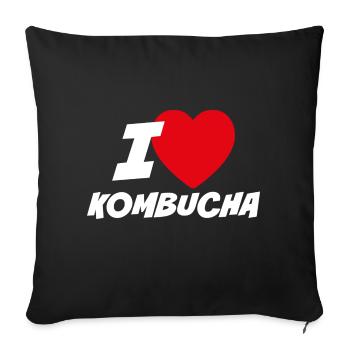 I Love Kombucha - Sofa pillowcase 17,3'' x 17,3'' (45 x 45 cm) - black - Front
