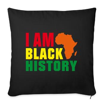 Je suis l'histoire des Noirs - Housse de coussin décorative 45 x 45 cm - noir - Devant