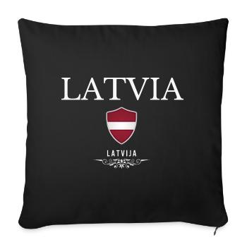 Latvian pride, minimalist sleek design - Sofa pillowcase 17,3'' x 17,3'' (45 x 45 cm) - black - Front
