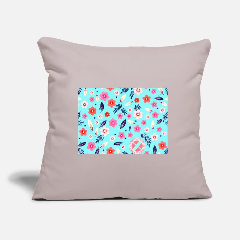 Floral pattern with surfboards on sky blue Sofa pillowcase 17,3'' x 17,3'' (45 x 45 cm)