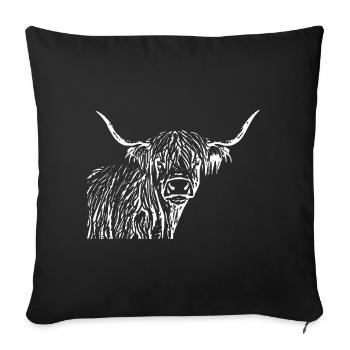 Cadeau de bovins Highland écossais - Housse de coussin décorative 45 x 45 cm - noir - Devant