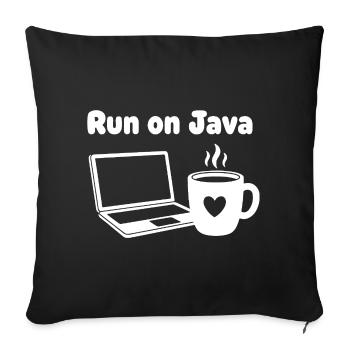 Java Run Cafe Laptop Heart - Sofa pillowcase 17,3'' x 17,3'' (45 x 45 cm) - black - Front