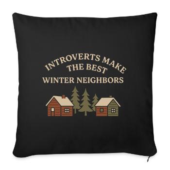 Cabincore Cozy winter self-care season - Sofa pillowcase 17,3'' x 17,3'' (45 x 45 cm) - black - Front