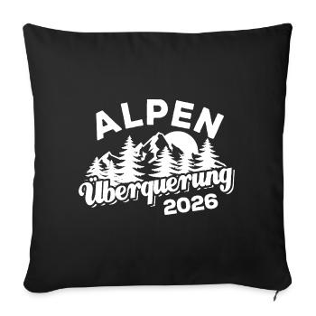 Traversée des Alpes 2026 - Randonnée - Housse de coussin décorative 45 x 45 cm - noir - Devant
