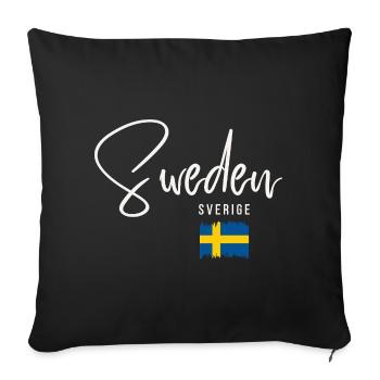 Fabriqué en Suède, racines suédoises - Housse de coussin décorative 45 x 45 cm - noir - Devant