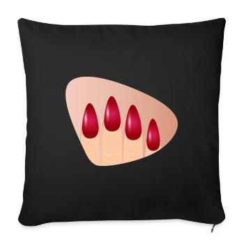 Elegant red nails in a glossy look - Sofa pillowcase 17,3'' x 17,3'' (45 x 45 cm) - black - Front