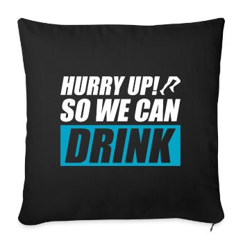 So we can drink funny running jogging runner - Sofa pillowcase 17,3'' x 17,3'' (45 x 45 cm) - black - Front