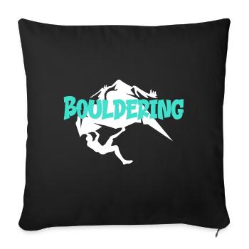 Boulder Bouldern Bloc - Housse de coussin décorative 45 x 45 cm - noir - Devant