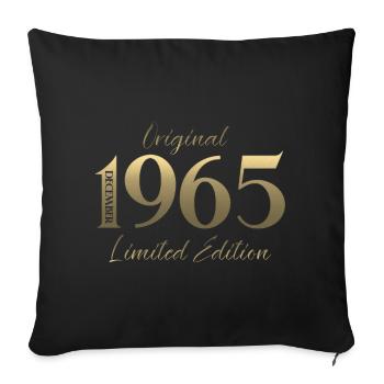 60e anniversaire Original Décembre Millésime 1965 - Housse de coussin décorative 45 x 45 cm - noir - Devant
