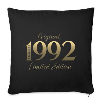 33e anniversaire Original Décembre Né en 1992 - Housse de coussin décorative 45 x 45 cm - noir - Devant