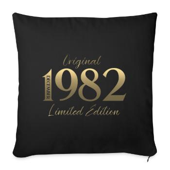 43e anniversaire Original Décembre Millésime 1982 - Housse de coussin décorative 45 x 45 cm - noir - Devant